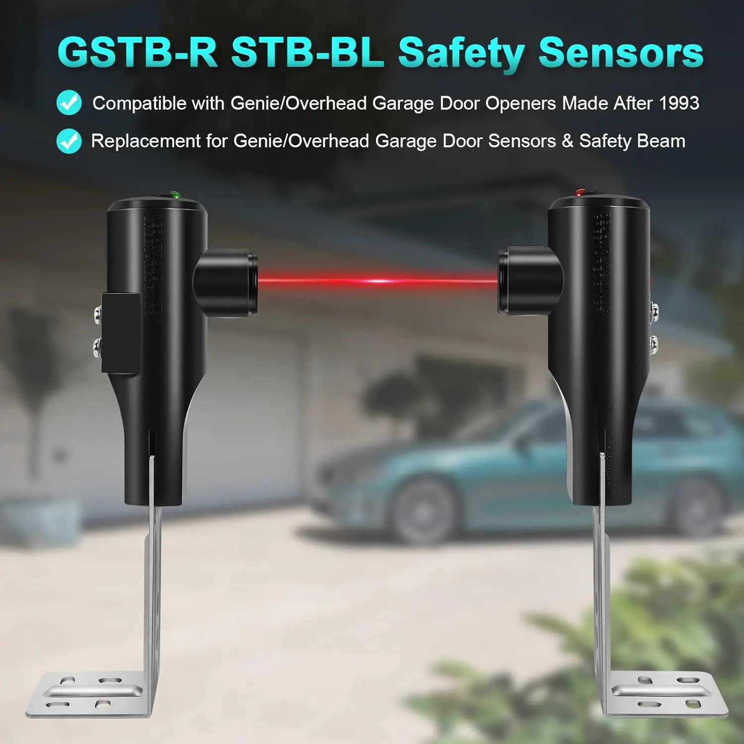 Garage Door Sensor 37220R 34094R 305048R 35048R GSTB-R STB-BL Safety Sensor and Beam Replacement for Garage Door Sensor