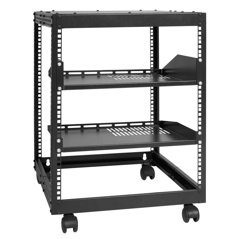 Open Frame Server Rack 12U/15U/20U Floor Standing or Wall Mounted with Adjustable Depth for Microdata Center Office Use