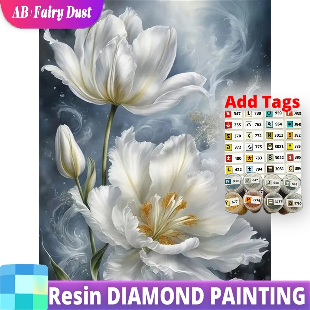 

Смола AB Фея Пыль 5D DIY Алмазная мозаика Цветочная картина Стразы Живопись Рукоделие Вышивка Ремесленный комплект Ручная работа Хобби