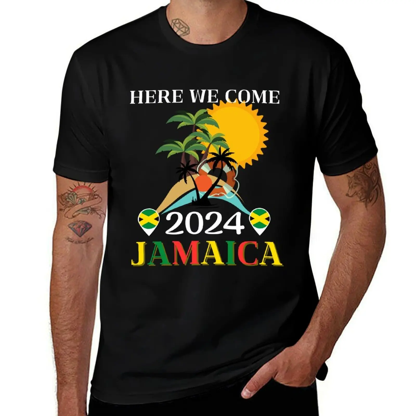 

Here We Come Jamaica Trip 2024 Family Trip Cousin Crew Beach T-Shirt anime mens graphic t-shirts