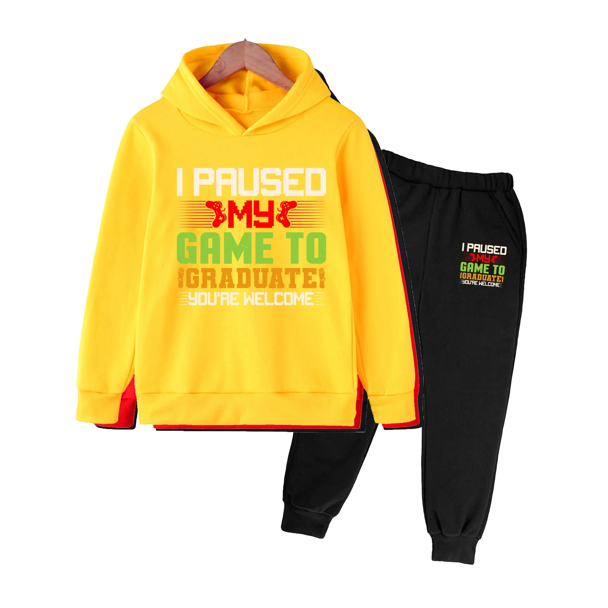 Kids Graduation Gaming Hoodie & Pants Set, 