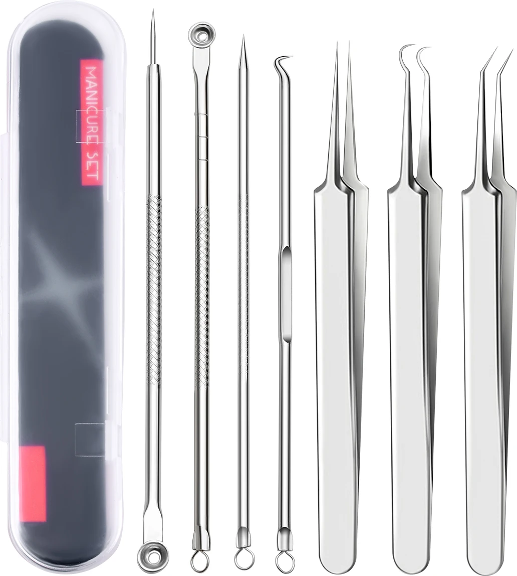 Acne Needle 7-Piece Blackhead Removal Kit,Acne Extractor, Acne Cleaning Kit Rugged Stainless Steel For Both Men And Women