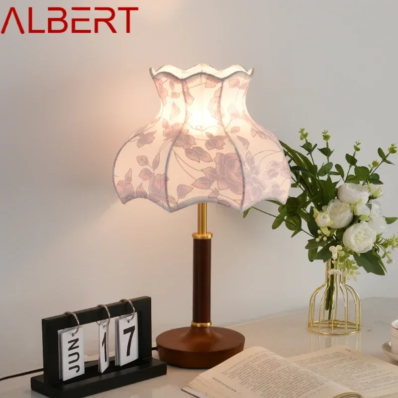 ALBERT Contemporary Creativity Table Lamp American Retro Art Living Room Study Villa Hotel Bedroom LED Bedside Desk Light