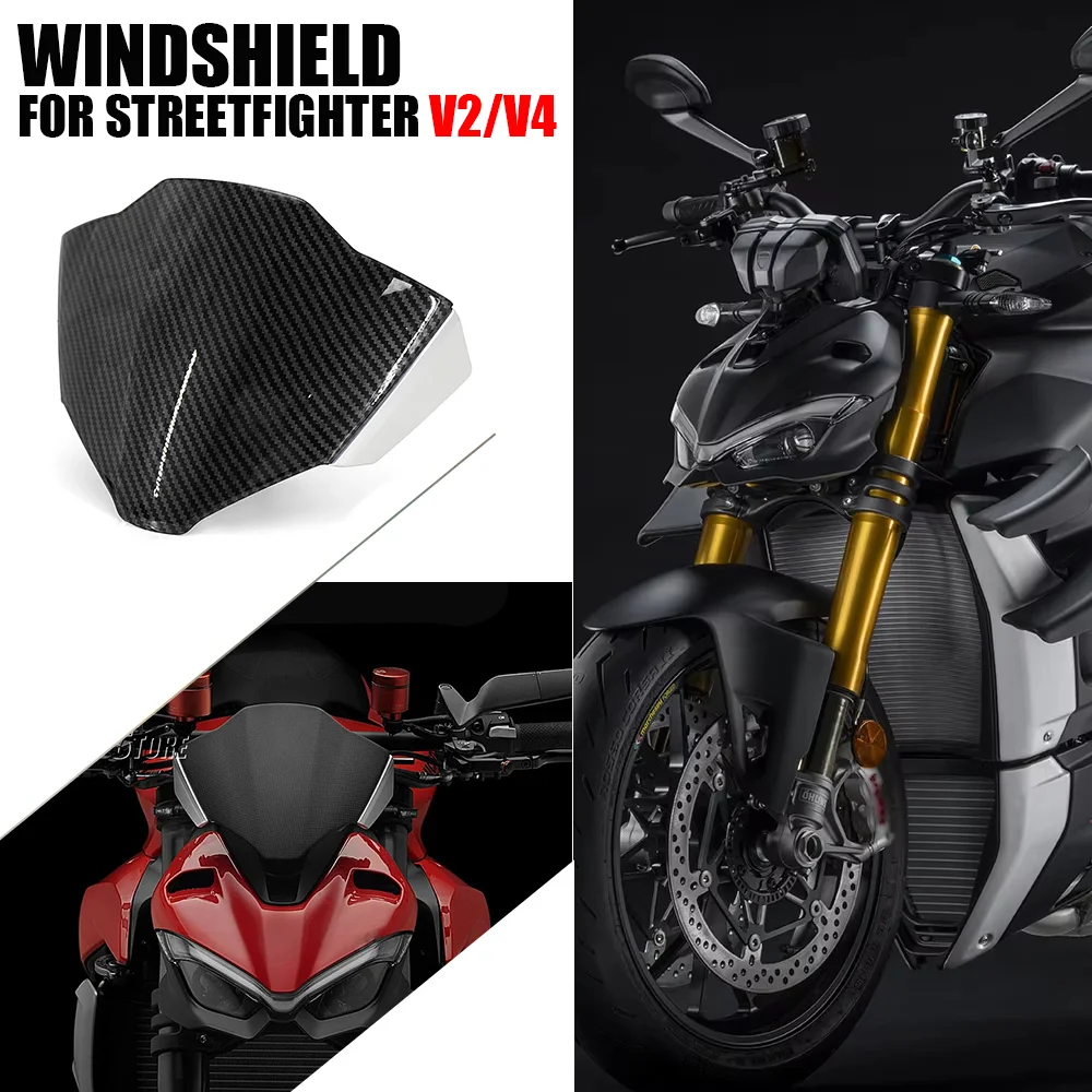 

Motorcycle Windshield Windscreen Wind Shield Screen Deflectors For Ducati Streetfighter V4 S V4S STREETFIGHTER V2 2021 2022 2023