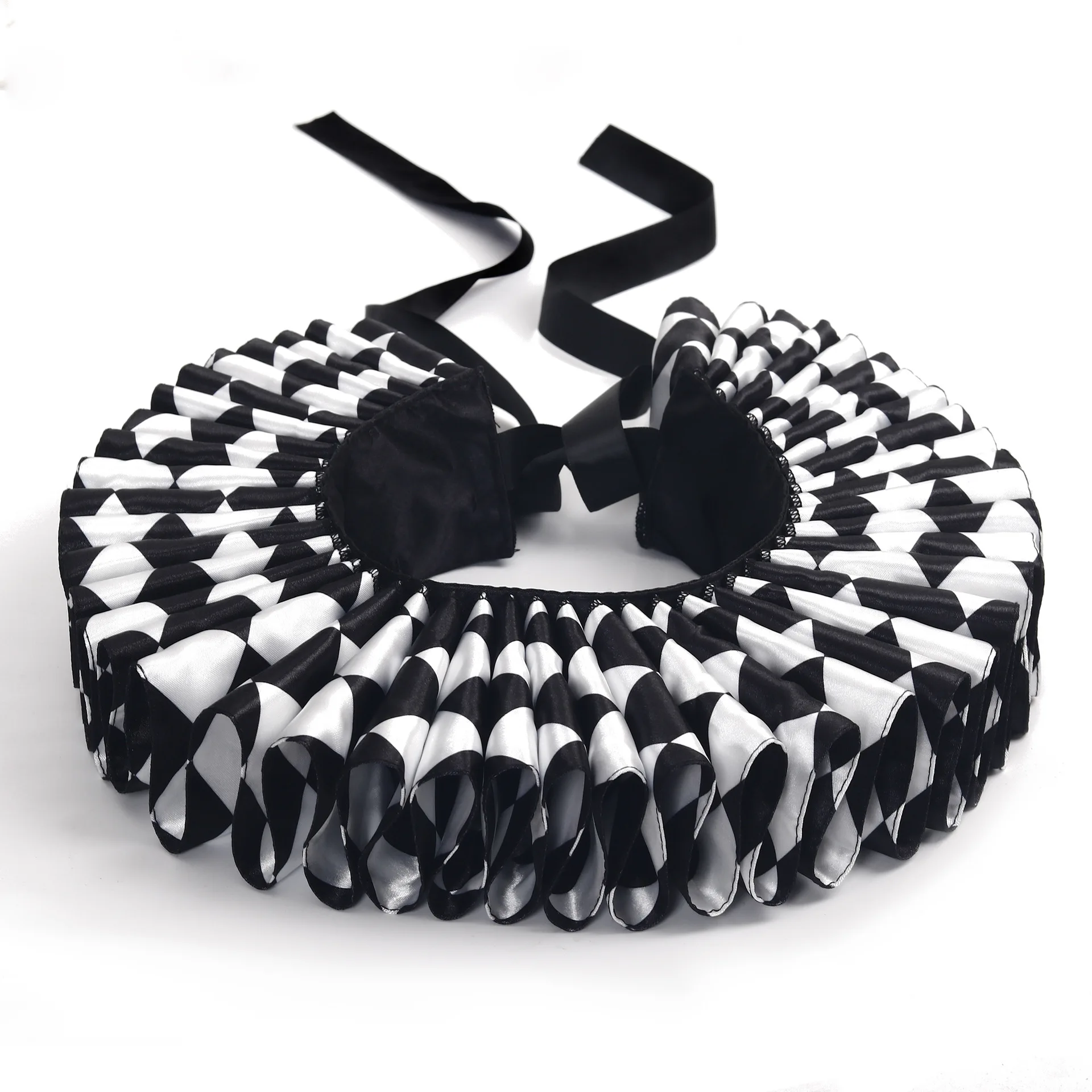 Heavy Craft Ruffle Collar Set Halloween Unisex Neck Scarf Wristband Fake Collar Party Prop