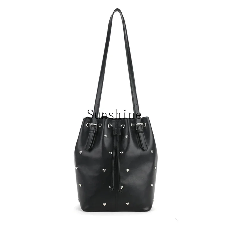 

Dark punk love rivet mother bag large capacity shoulder messenger bag women