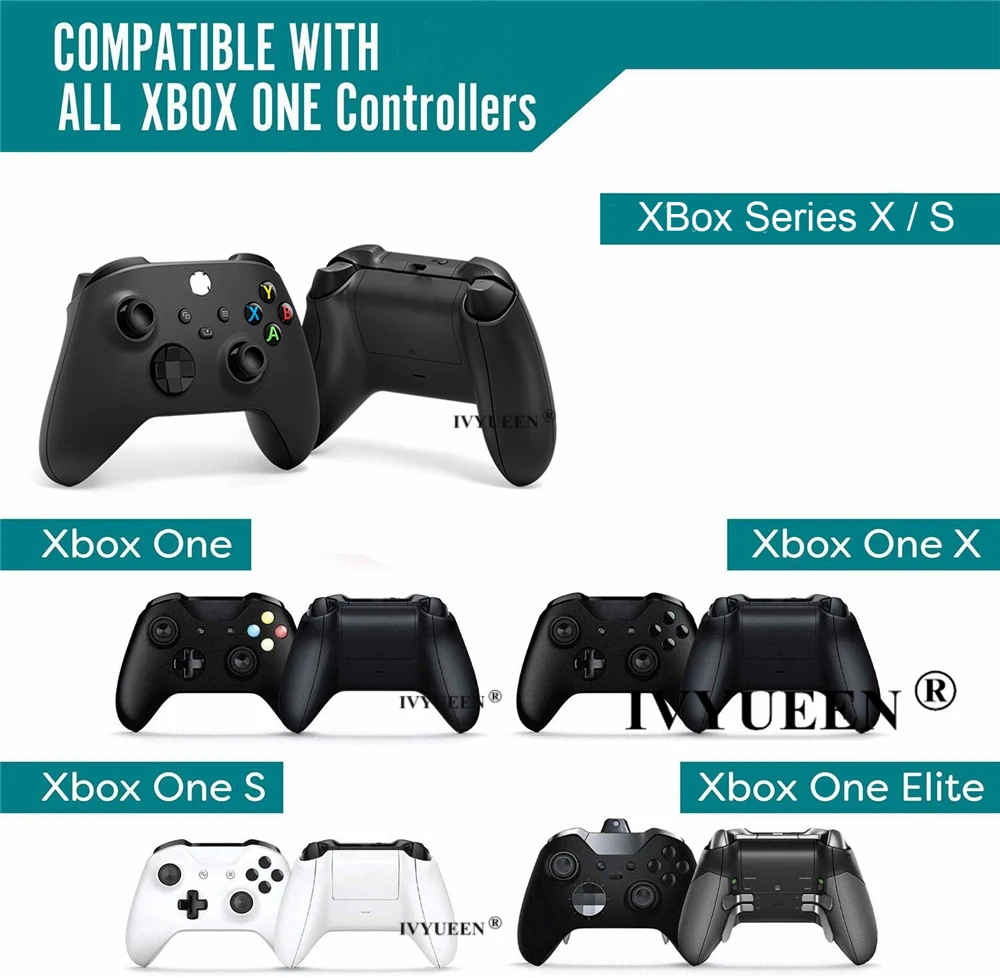 IVYUEEN 8 Pcs Schwarz Analog Stick Joystick Abdeckung für XBox One Serie X S Elite Controller Gamepad Analog Thumbsticks Caps griffe