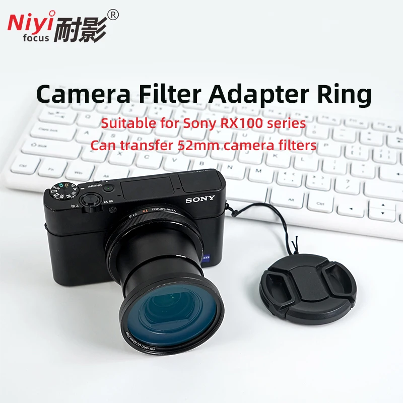 52mm Filter Adapter Ring Set with Lens Cap for Sony RX100 Series & ZV-1 Cameras RX100/RX100II/RX100III/RX100IV/RX100V,etc.