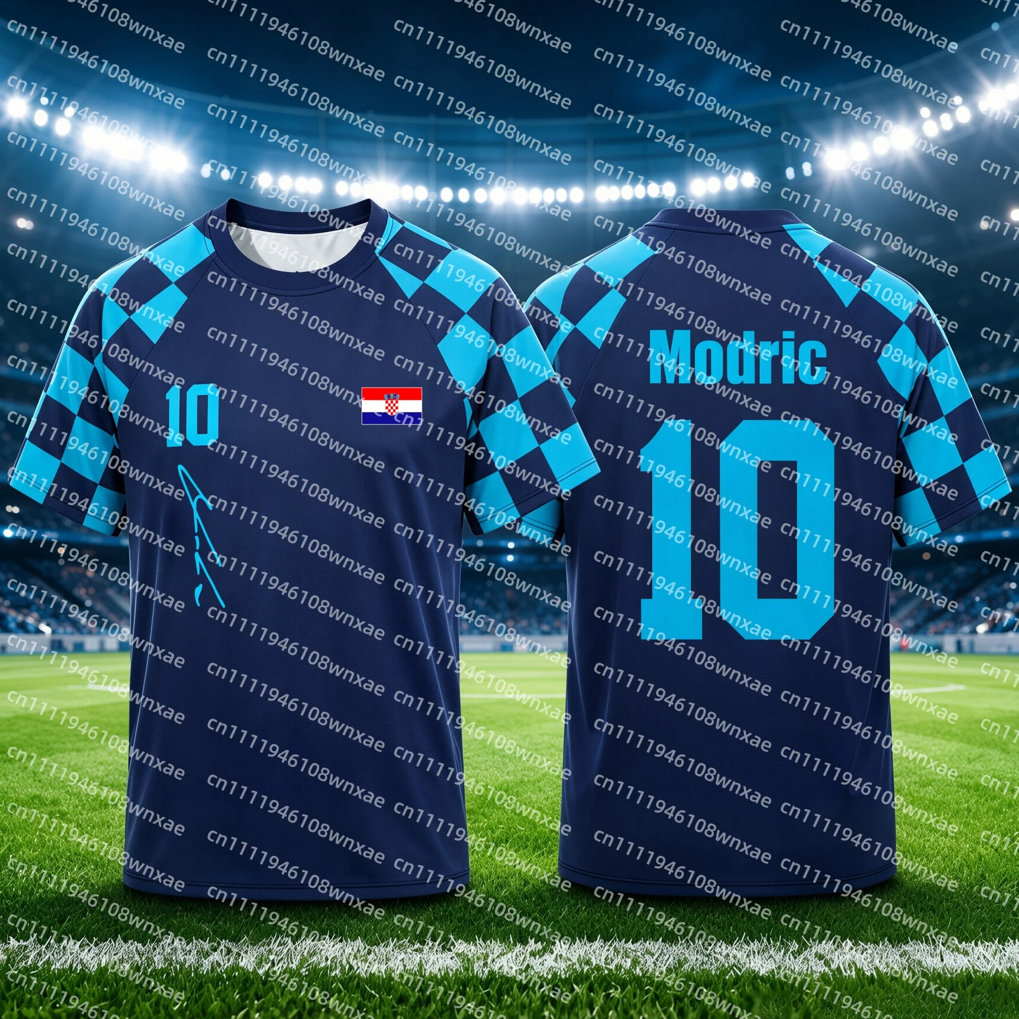 Explosions Summer Modric NO.10 Fußball-Schnelltrocknendes T-Shirt, alle Größen, kurzärmelig, O-Ausschnitt, Fußball-Fans-Jersey – Detail 5