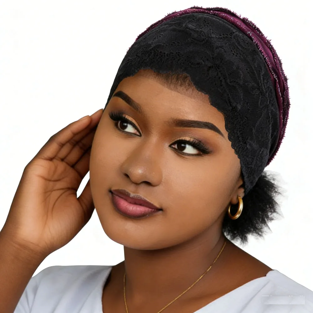 

Женский мусульманский кружевной нижний шарф, тюрбан, эластичные шапочки, внутренняя шапка-хиджаб, капот от выпадения волос, исламский головной убор, кепка Turbante Mujer