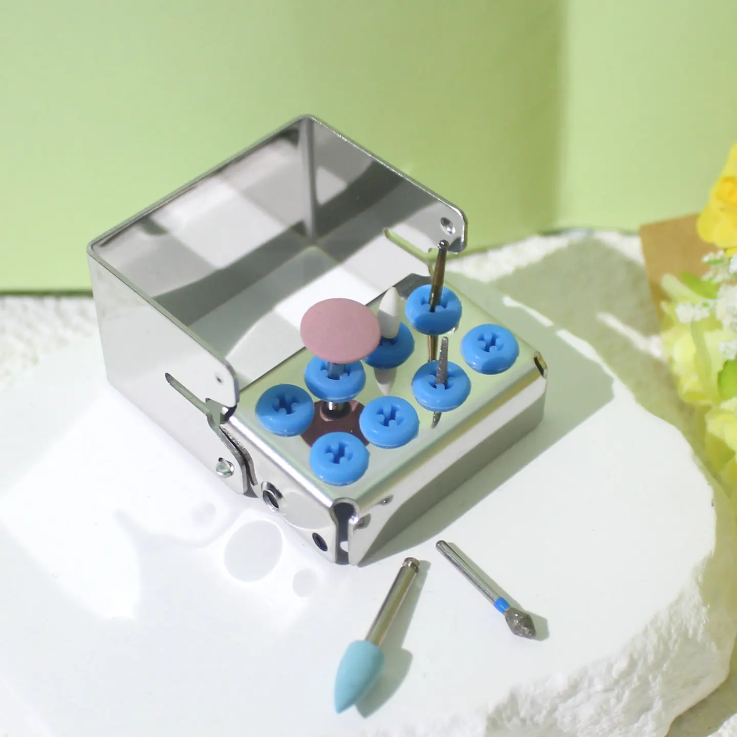 Dental Metal Holder 8 Autoclave Sterilizer Case Burs Autoclave Sterilizer Case Endo File Disinfection Box For Oral Care Tools