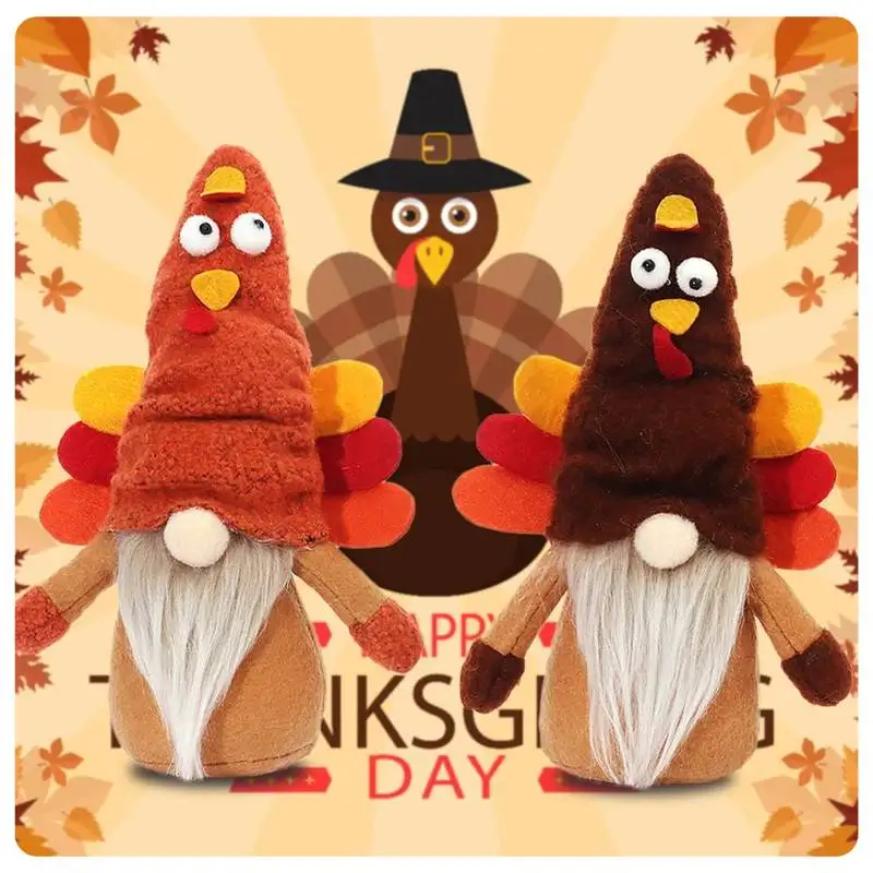 

Thanksgiving Decorations Cartoon Turkey Figure Forest Man Doll Best Gift For Friends Anime Cosplay Accessories Collectible Toys