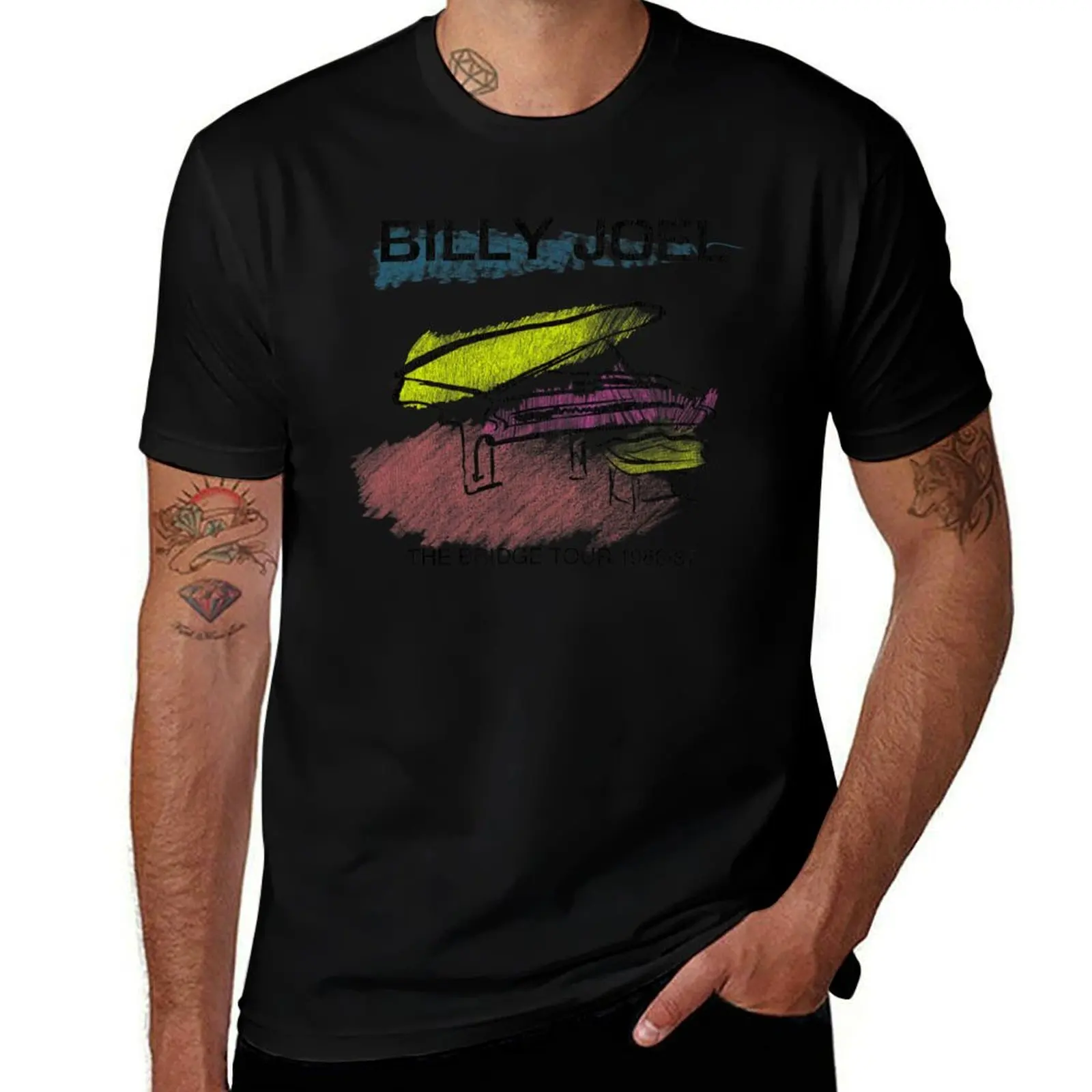 Paste Piano And Music T-Shirt Work Daily Short Sleeve Top T-Shirt