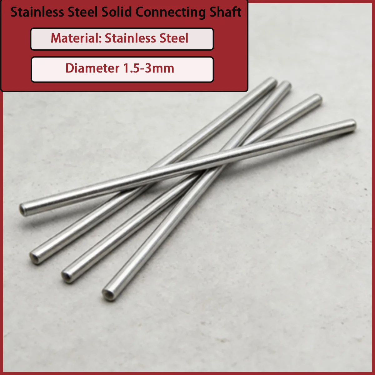 Stainless steel solid connecting shaft with a diameter of 1.5-3mm is used for motors, reducers, automation equipment, etc