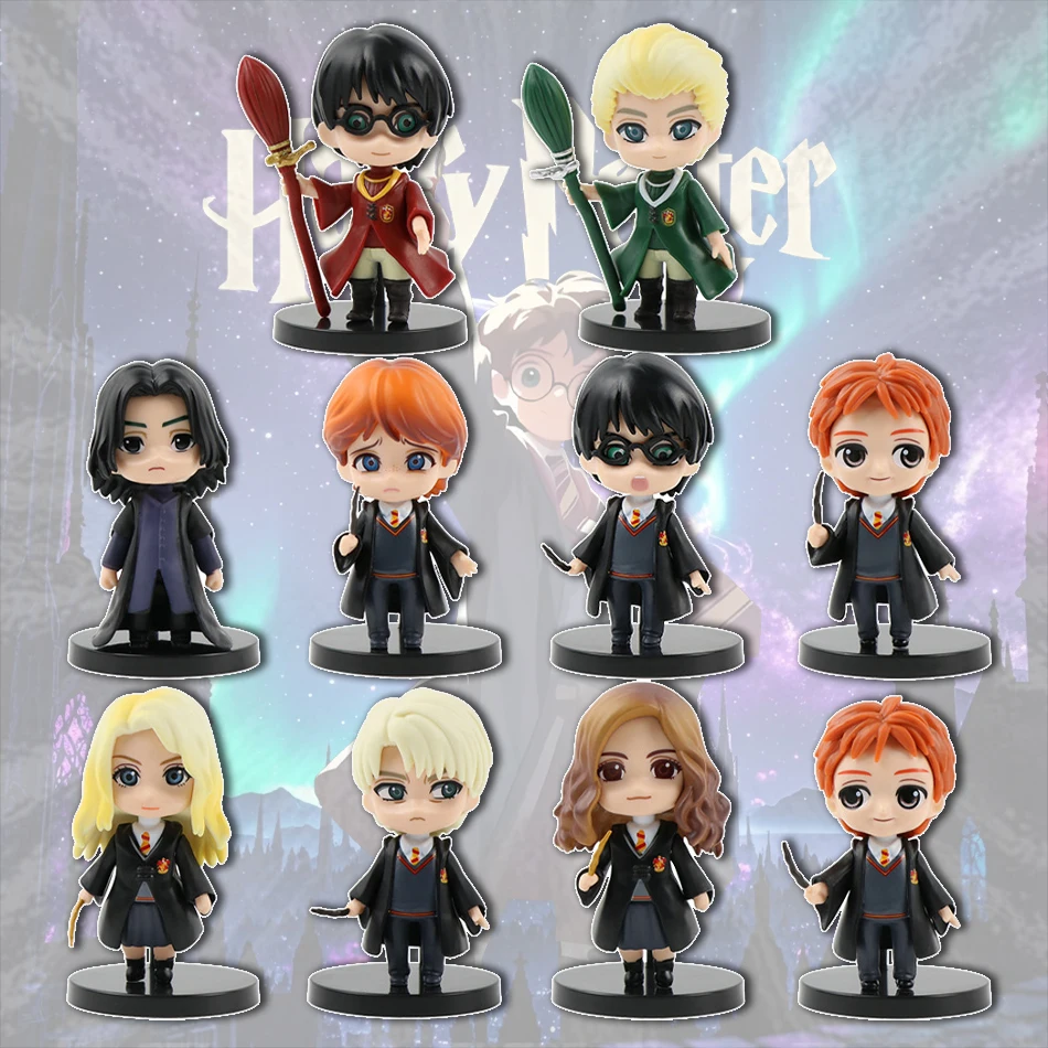 Set de 3-10 Piezas Q Posket Serie Mago de Harry, Figuras de Acción de Draco Malfoy y Hermione, Coleccionables de Anime, Muñecos para Niños