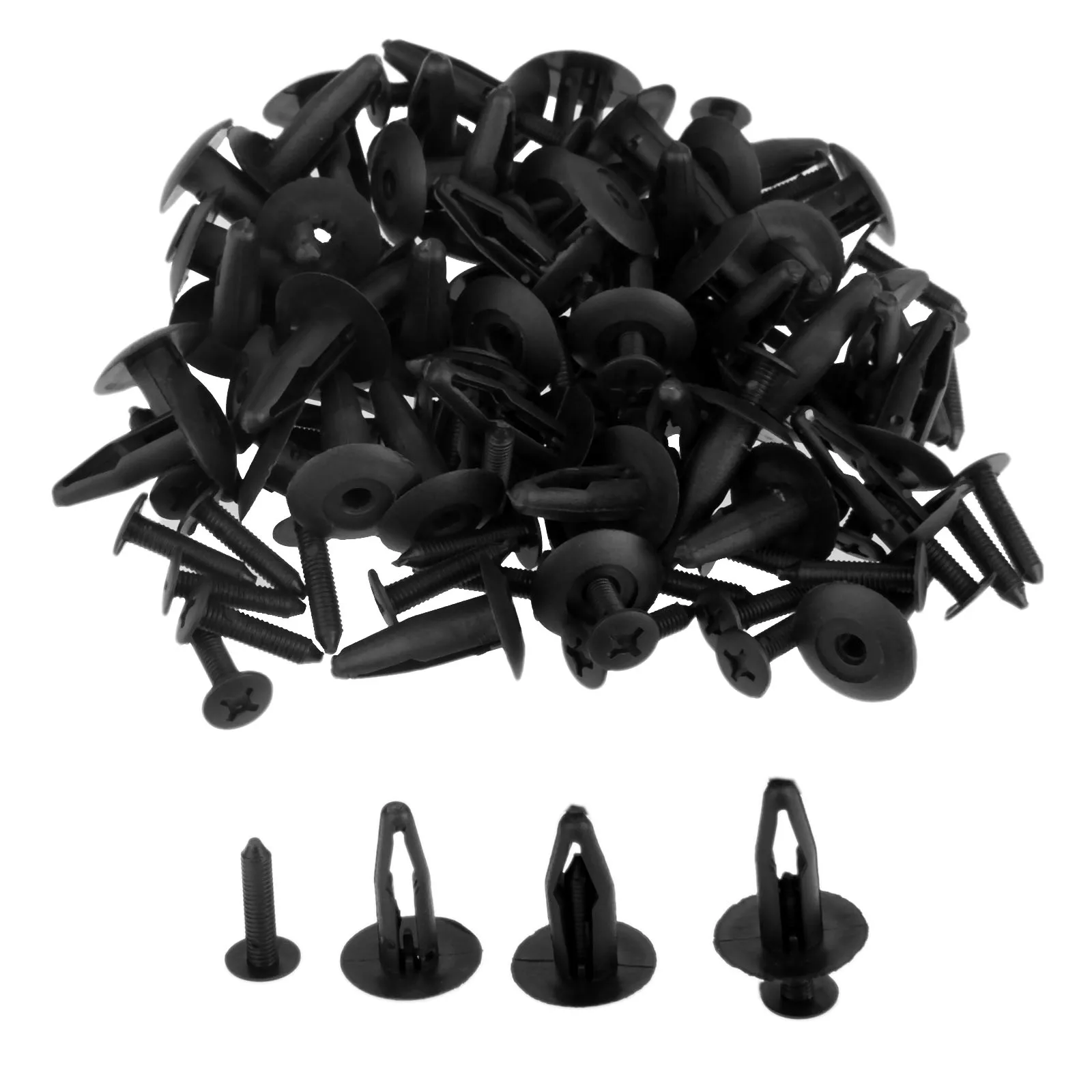 

50pcs Plastic Rivets Fairing Trim Panel Fastener Clips Universal Fitmen 7.5mm Hole Auto Parts Tools Universal Type