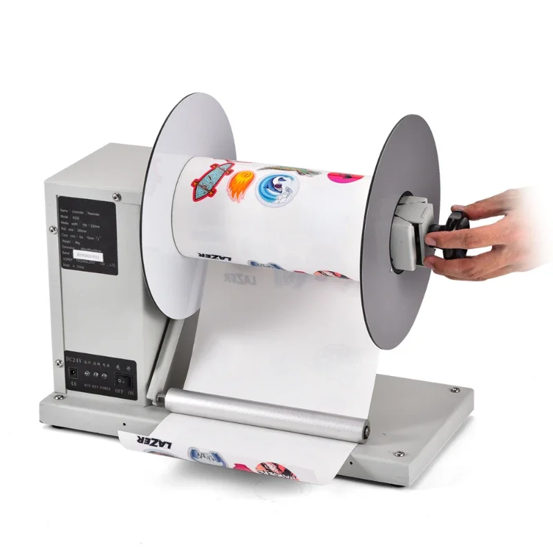 Easy to use label rewinder and unwinder machine for label printers