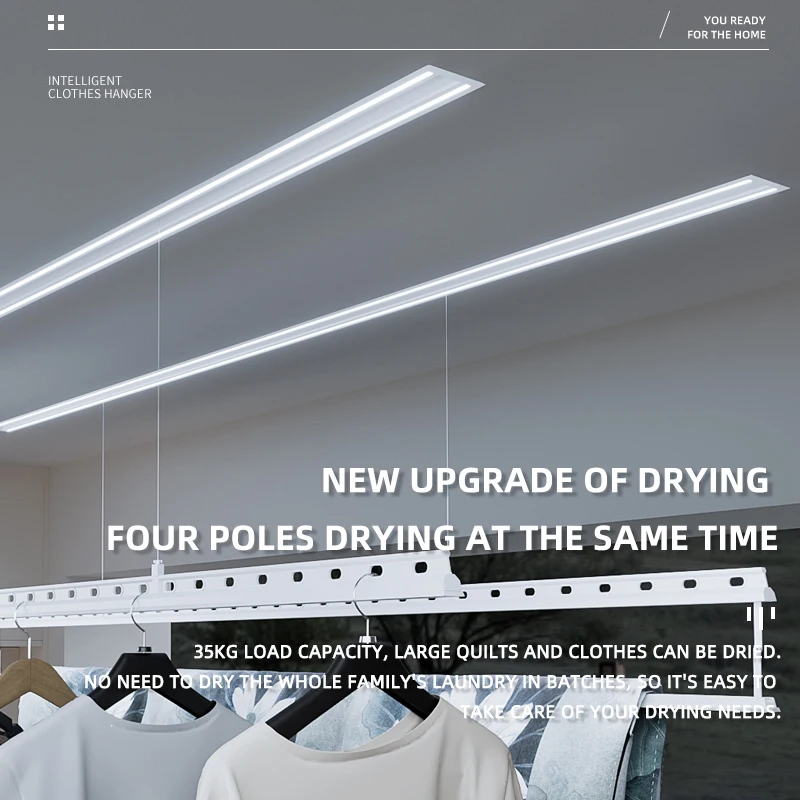 Hong Kong Balcony Ceiling Electric Drying Rack Lighting Smart Automatic Laundry Lift Drying Rack 1.8 Meters Long 220V/110V