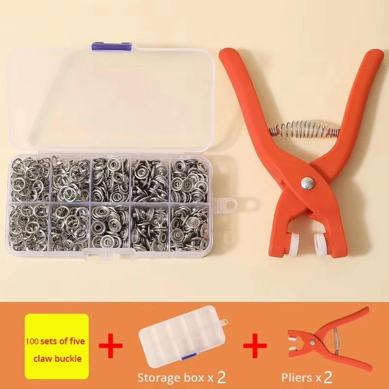 Kit Complet 360 Boutons Pression Plastique T5 + 48 Métal + Pince Rose - Couture Bricolage