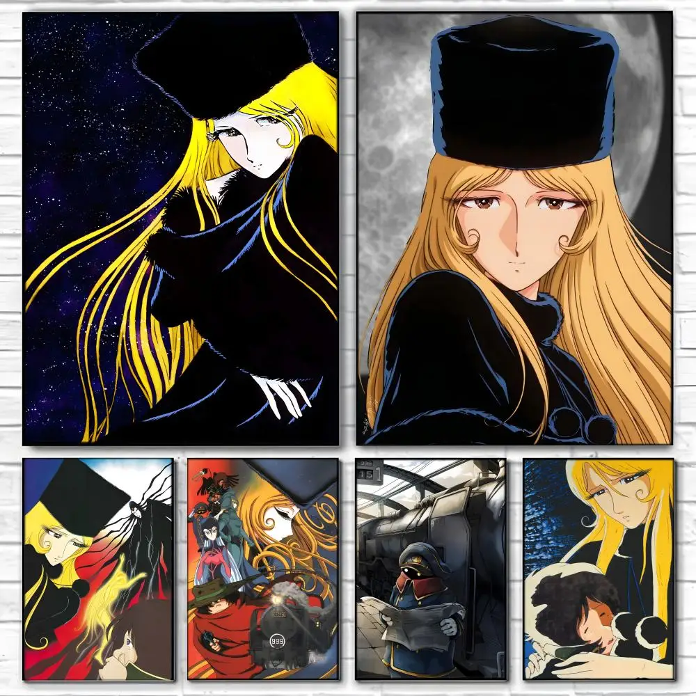 Adventure Cartoon G-Galaxy Express999 Poster  Self-adhesive Art Waterproof Paper Sticker Coffee House Bar Room Wall Decor