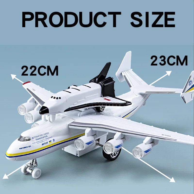 Scale 1:365 Soviet Union Antonov An-225 Mriya Transport Plane Diecast Model Metal Aircraft Collection Sound & Light Toy For Kids