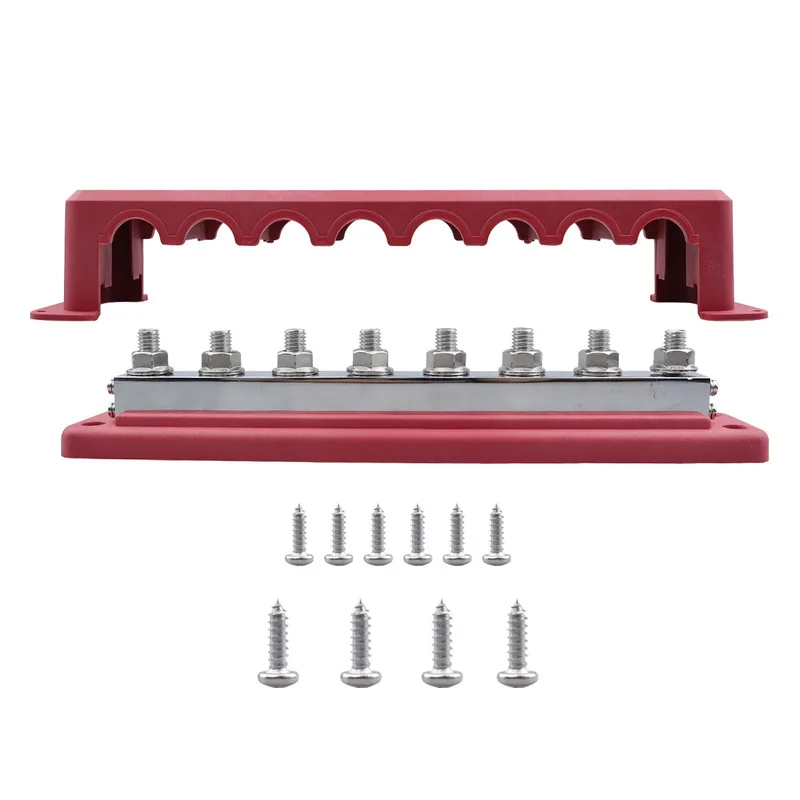 48V 600A Heavy‑Duty M10 Pure Copper Busbar High Current Power Distribution Block Terminal Post for RV Yacht Marine Boat Caravan