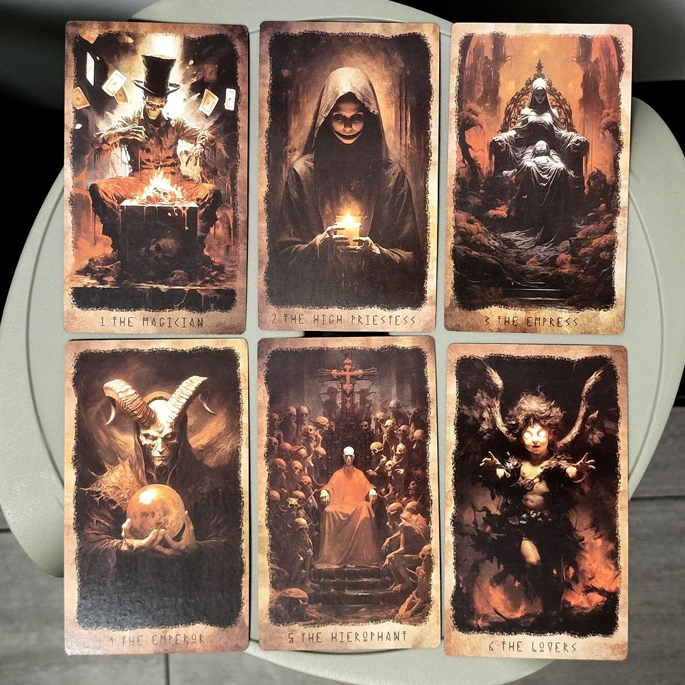 12*7cm Double-embossed Cardstock HOROSCARE Tarot: A Cinematic Horror & Nightmare Themed 78-Card Tarot Deck