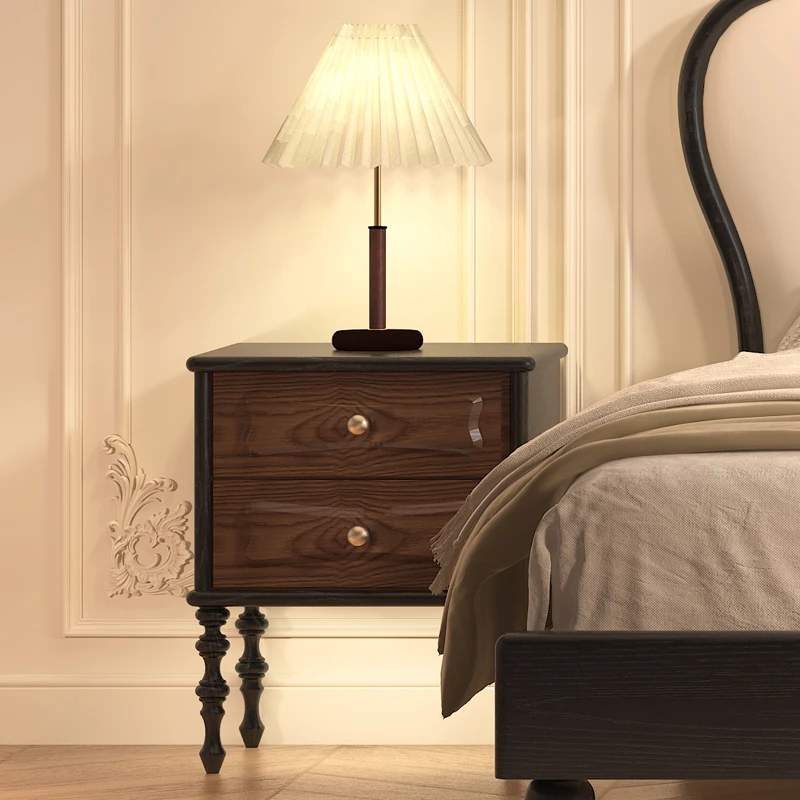 

French All Solid Wood Bedroom Shelves Home