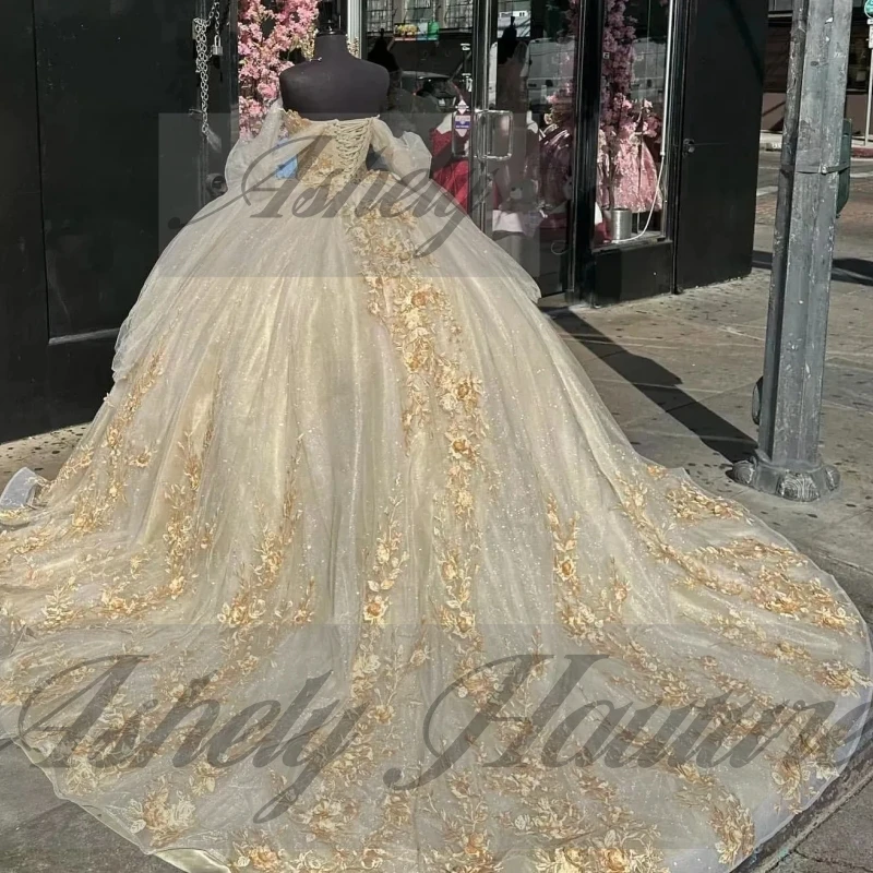 Maßgeschneidertes hochwertiges mexikanisches Frauen-Geburtstagspartykleid für besondere Anlässe, 3D-Blumen-Schnürung, süßes 16-Quinceanera-Kleid