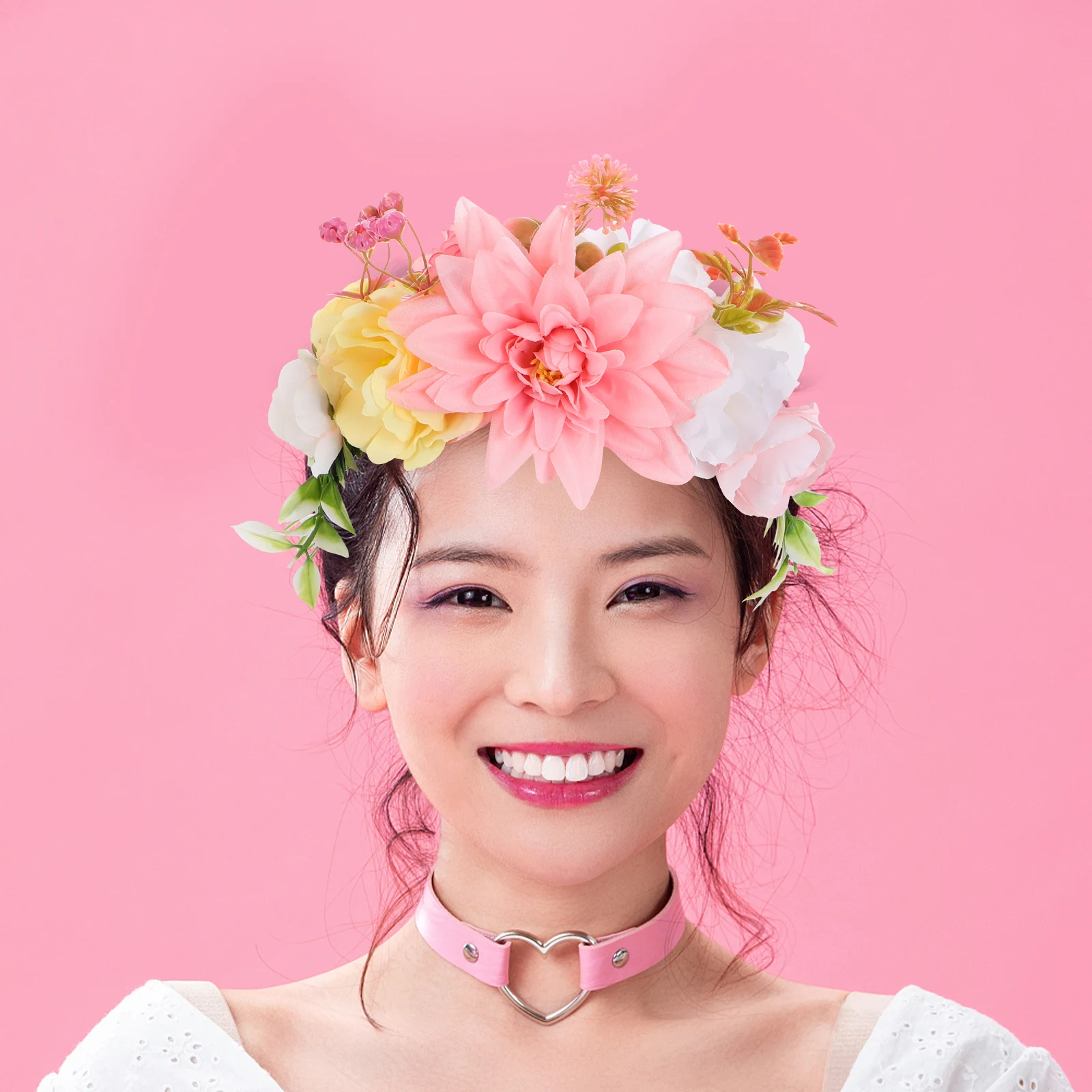 

Двусторонняя повязка на голову с искусственным цветком, свадебная вечеринка, украшение для волос, головной убор с цветочным принтом, шелковая ткань, эластичная не