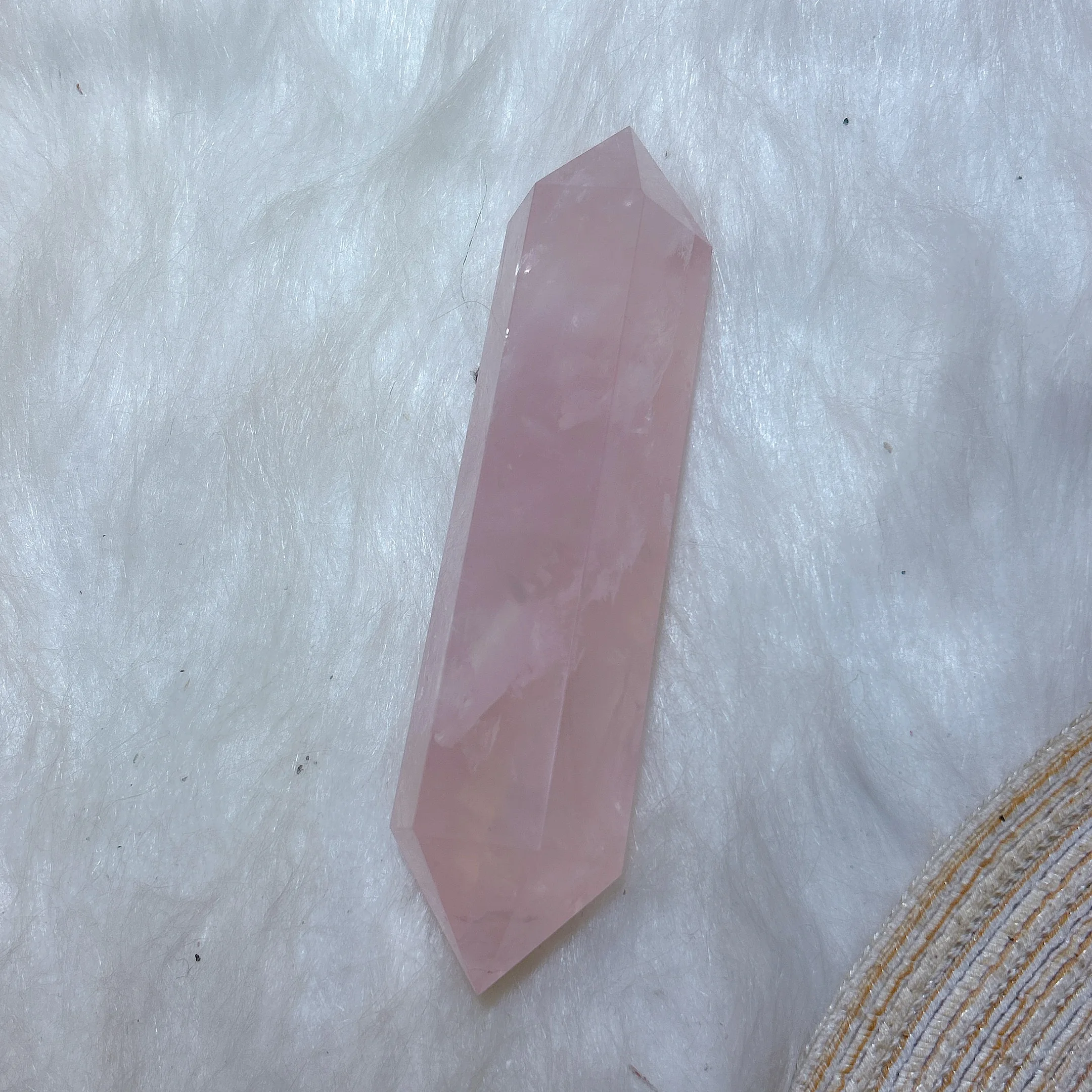 Healing Natural Crystal Rose Quartz Double Point Big Tower Rainbow Flashy High Quality Mineral Home Decorations Room Decor Gift