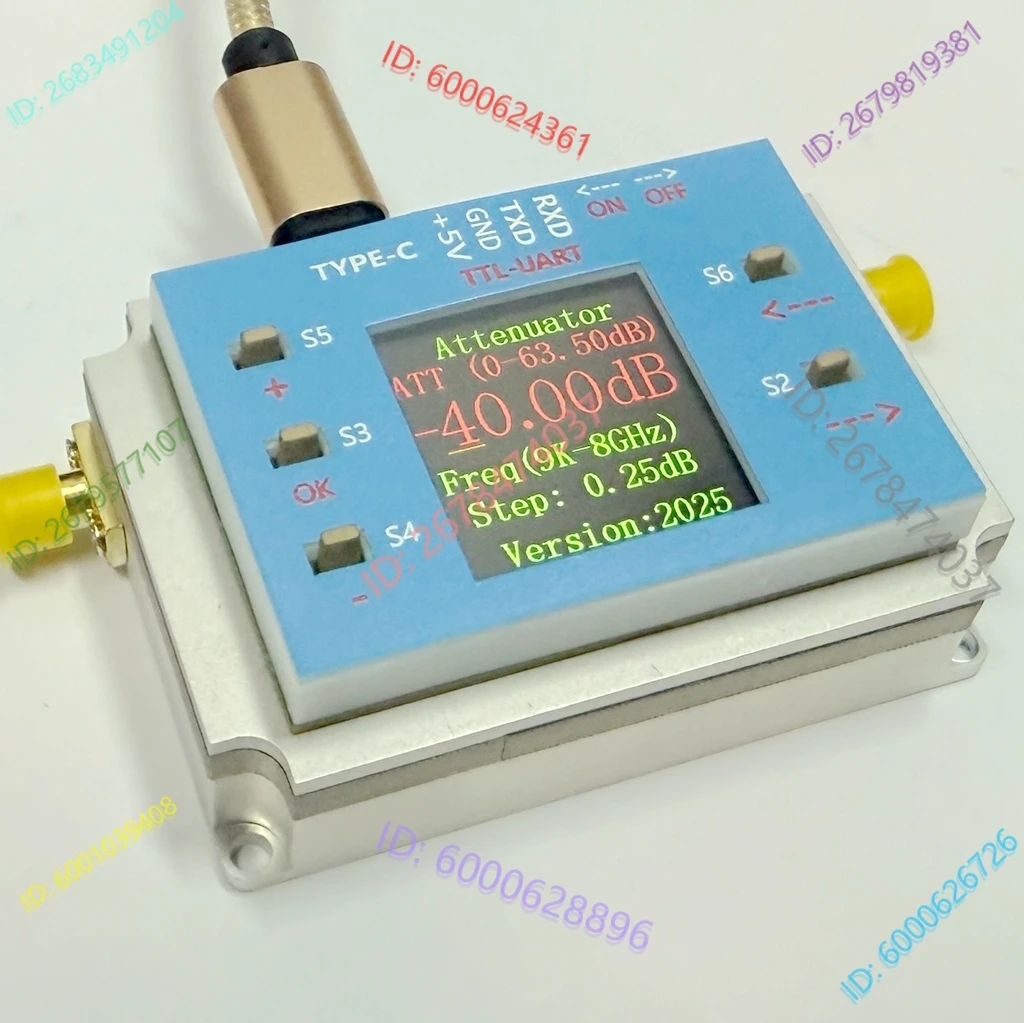 

3G-6G-8G-12G Digital Programmed Attenuator 60DB Step 0.25DB TFT Display CNC