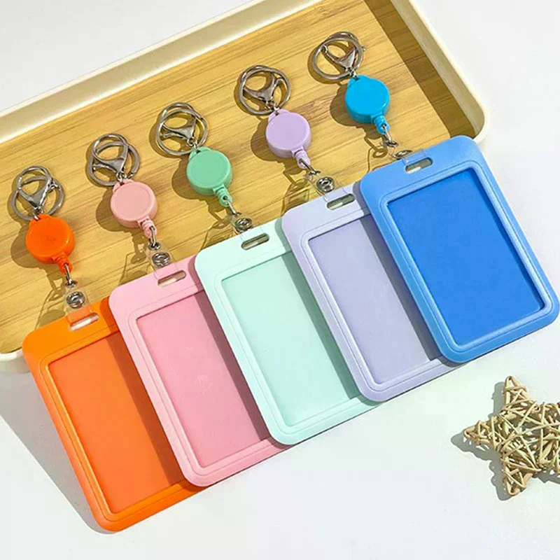 Badge Holder Retractable Badge Clip Colorful Badge Reel With ID Card Holder For Nurse Office Hospital Supplies Cute