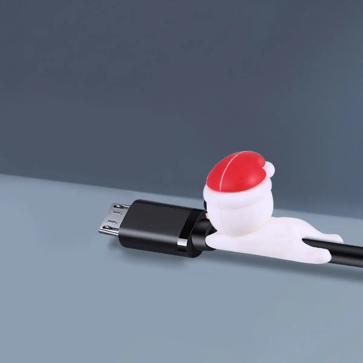 5Pcs Christmas Snowman USB Cable Saver Cartoon Data Line Cover Charging Cable Protector Line Clasp Christmas Earphone Winder
