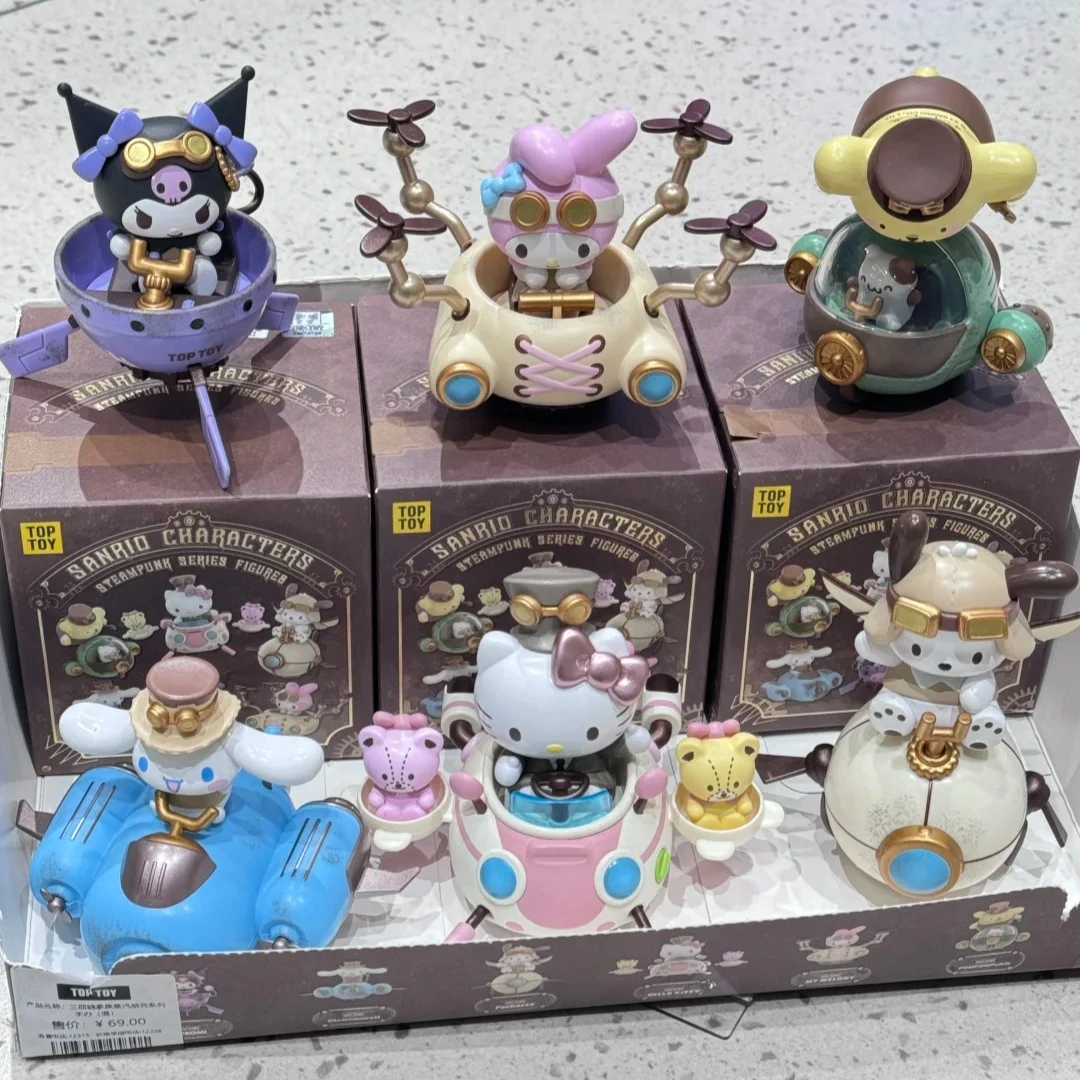 

Sanrio Characters Steampunk Series Blind Box Action Figure Toys Cartoon Kuromi Hello Kitty Model Dolls Desktop Decoration Gift