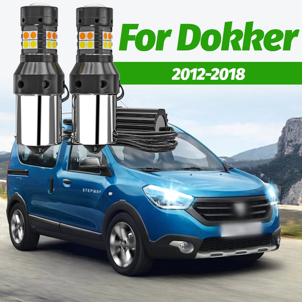 

2pcs Dual Mode Turn Signal+Daytime Running Light Accessories LED DRL For Dacia Dokker 2012-2018 2013 2014 2015 2016 2017