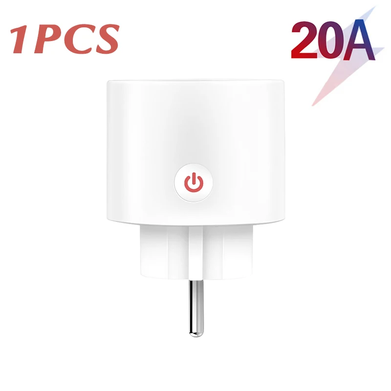Tuya ZigBee Smart Plug 20A مقبس مخرج المنزل الذكي EU 4200W مع وظيفة مراقبة الطاقة يدعم Alexa Alice Hey Google