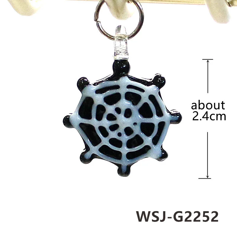 2 قطعتين رائعتين هالوين الزجاج سحر قلادة صغيرة اليقطين صليب القط الأسود الخفاش العنكبوت شبح السكر الذرة زخارف شبكة العنكبوت المستخدمة في صنع إكسسوارات القرط قلادة مجوهرات DIY