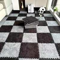 Soft Plush Puzzle Mat BPA-free Interlocking Foam Living Room Rug Warm Non-slip Washable Floor Protector Home Decor Mat