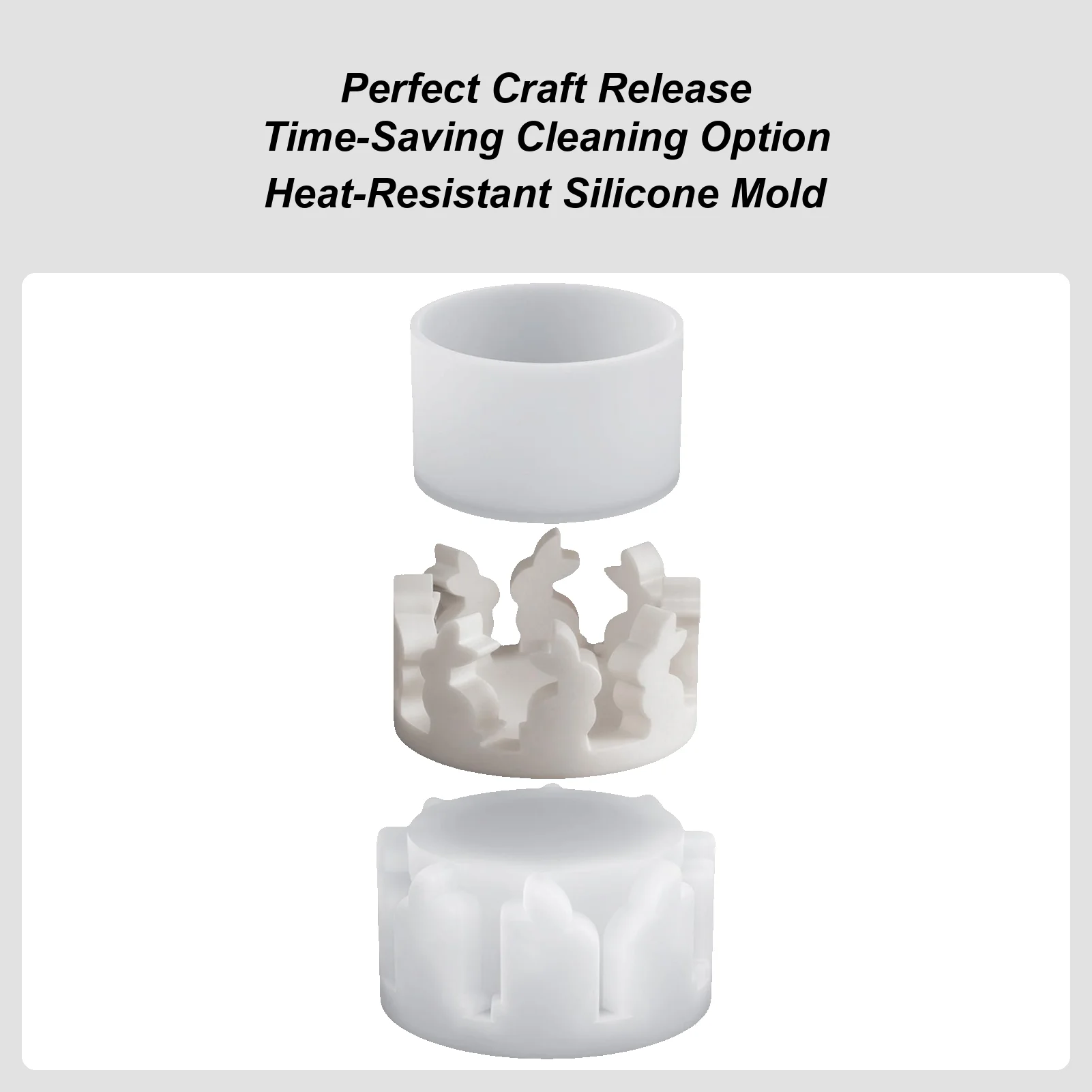 DIY Easter Bunny Round Candlestick Dropping Mold Gypsum Rabbit Ornament Easter Bunny Silicone Casting Mold Candle Holder Mold
