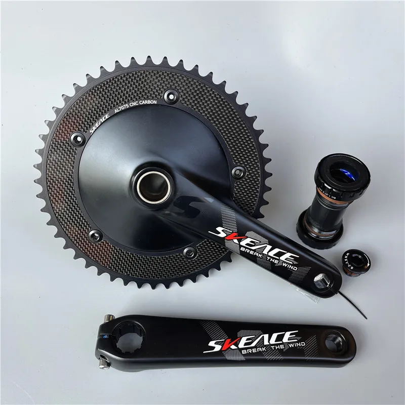 SKEACE Closed Crankset Hollow Integrated Single Speed Bicycle FIXIE BIKE SKE Racing Carbon Patterned Disc New Model