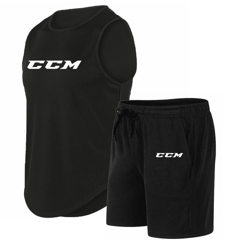 CCM traje deportivo sin mangas para hombre, ropa de secado rápido para correr, baloncesto, fútbol, entrenamiento de verano, ropa de fitness para la mañana