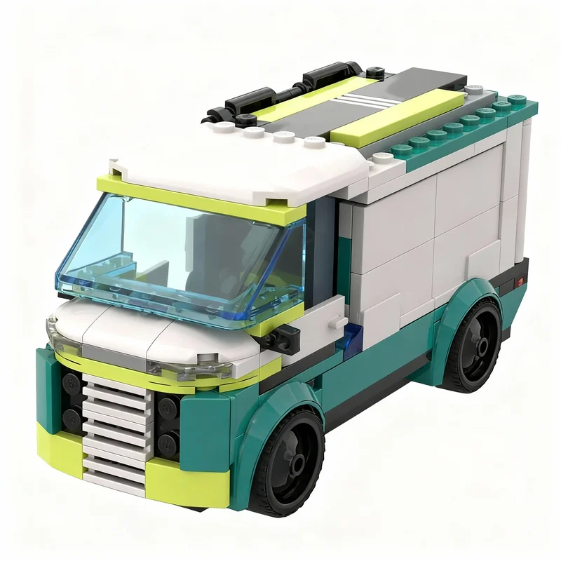 153pcs MOC Ice Cream Truck Model Building Blocks Toy Construction Christmas Gift DIY Creative Assemble Birthday Education Idea