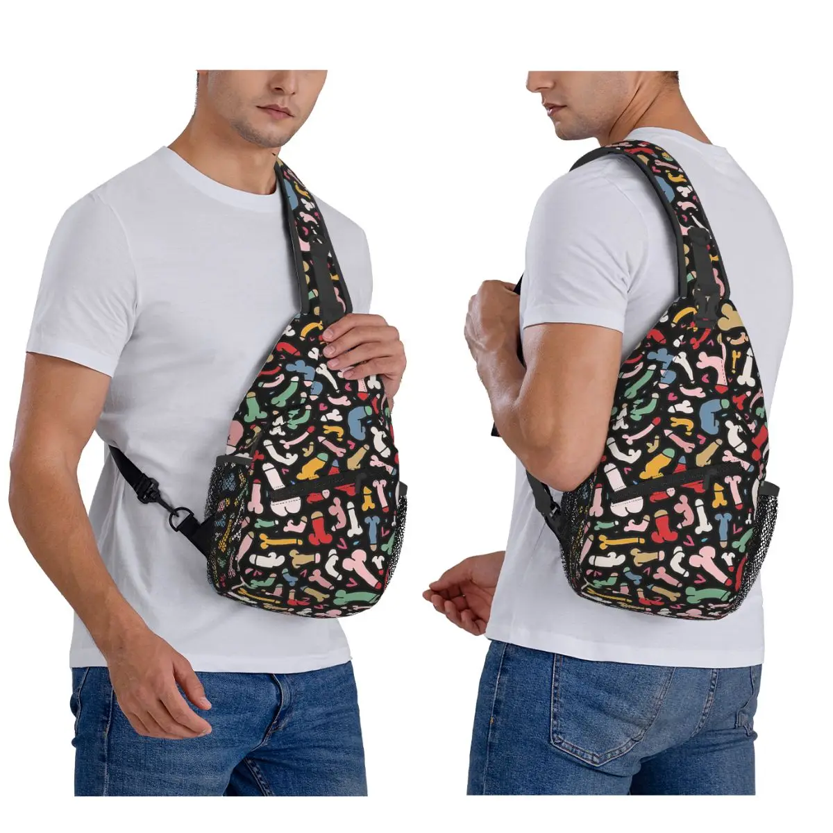 

Dick Colorful Chest Bag Men Sling Crossbody Backpack Chest Bag Travel Hiking Daypack Shoulder Bag