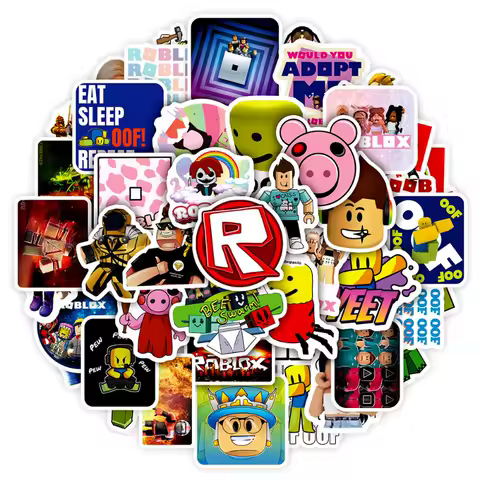 50 Pcs/set Roblox Creative Cartoon Games Graffiti Stickers Scooter Guitar Trolley Box PVC Waterproof Stickers Decorative Supplie
