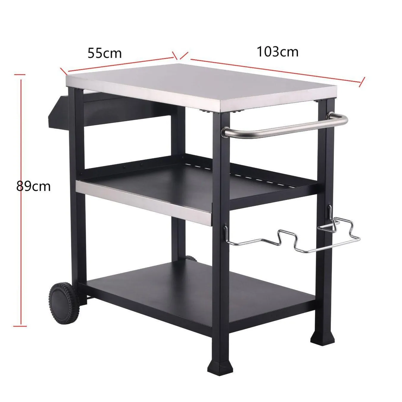 3-Floor shelf Hotel restaurant Restaurant Kitchen trolley Multifunctional movable barbecue truck with wheels
