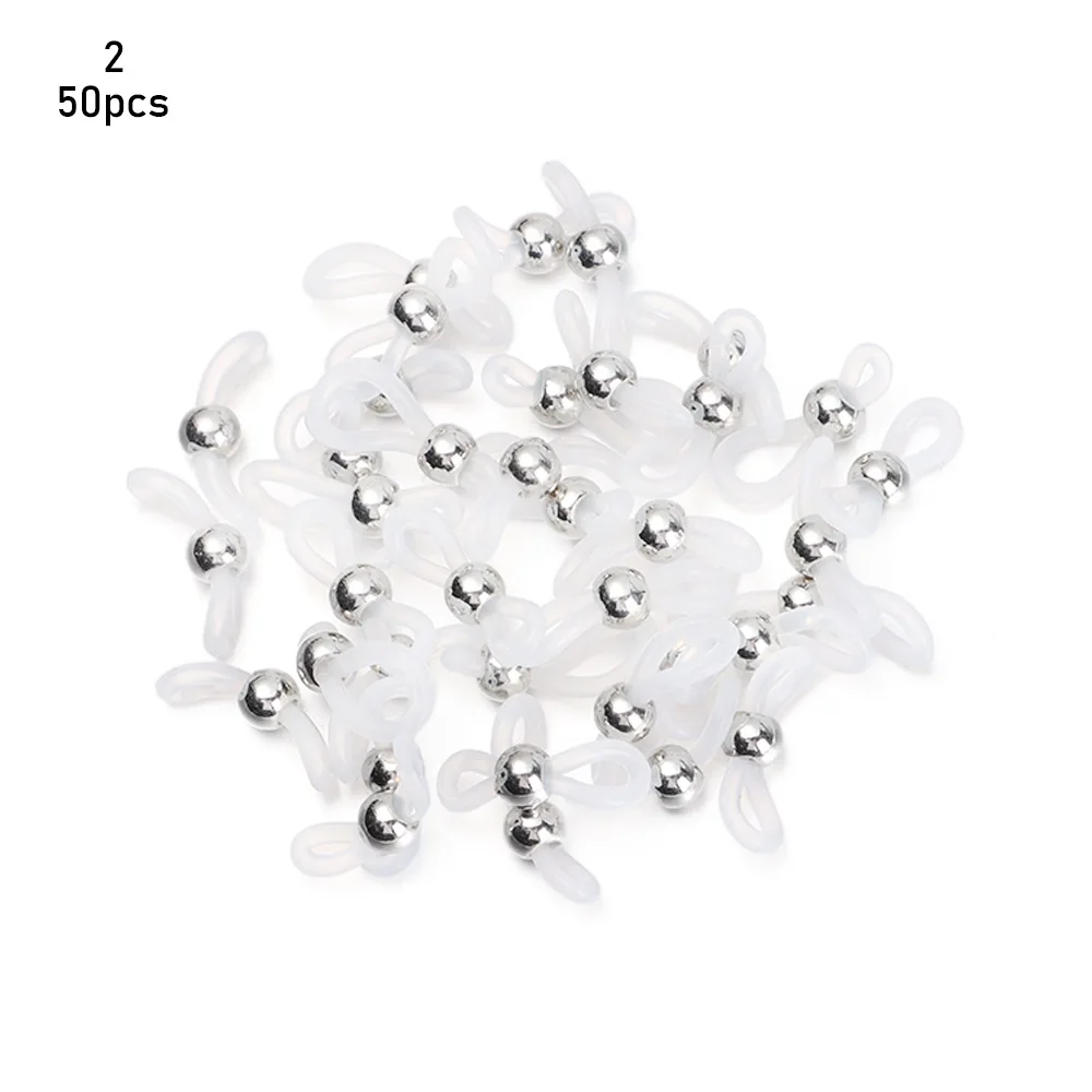 

50PCS Rubber Anti-Slip Ear Hook Sun glasses Cord Holder Glasses Rope Connectors Glasses Ring Eyeglass Chain Ends Retainer