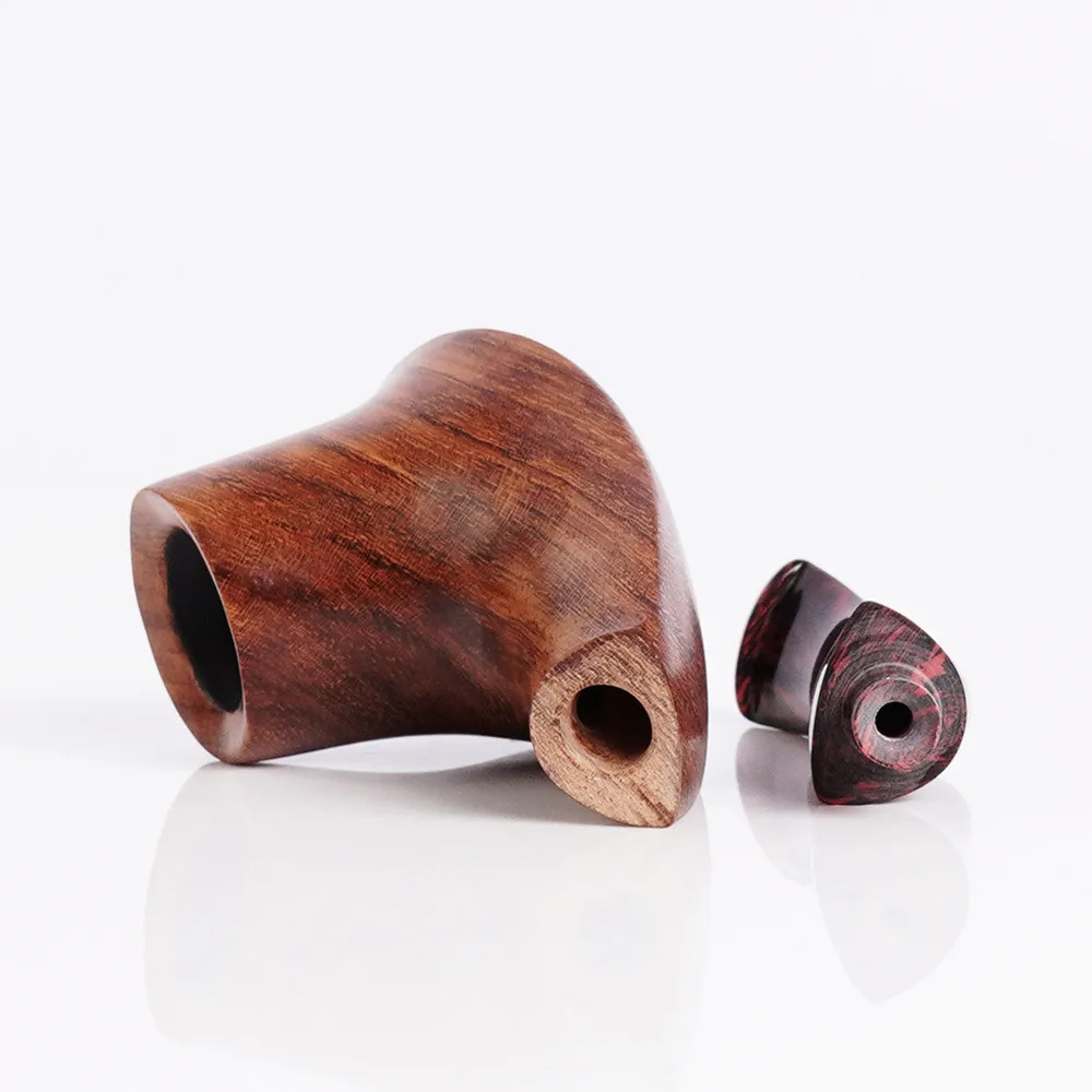 Tobacco Rosewood Solid Wood Pipe 3mm Channel Acrylic Curved Handle Hammer Pipe Gift