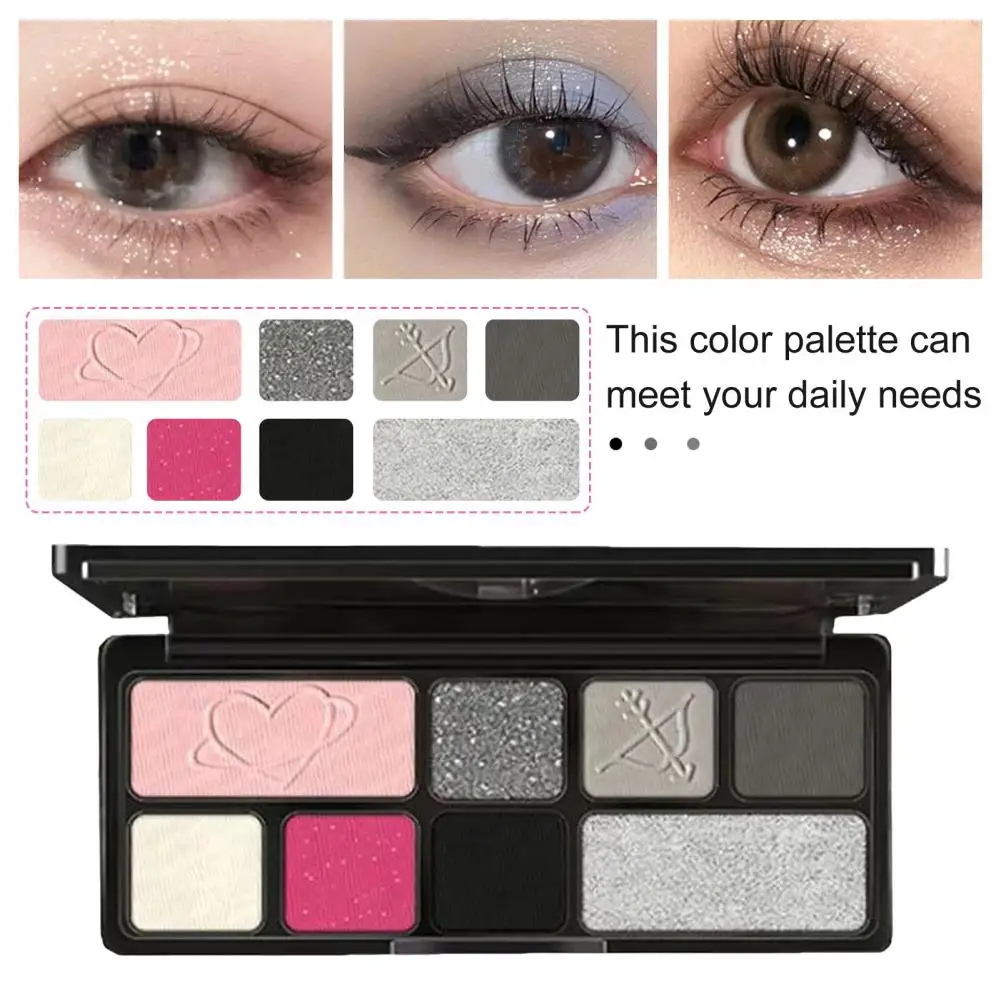 Eye Shadow Palette 8 Colors Shimmery Matte Long Lasting High Pigment Women Eyeshadow Stage Performance Eye Makeup Supplies