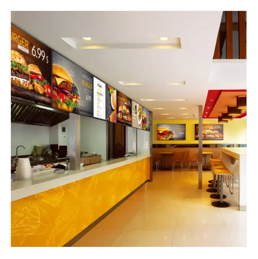 43 Inch 4k Indoor Menu Boards For Coffee Fast Food Shop Hd Screen Lcd Digital Signage And Display Digital Menu Board